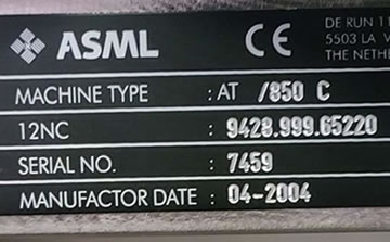 ASML AT850C光刻機